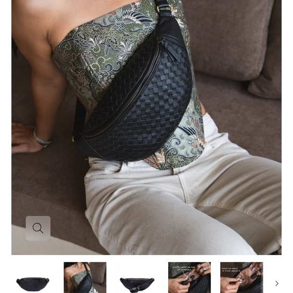 Black Woven Leather Crossbody Bag